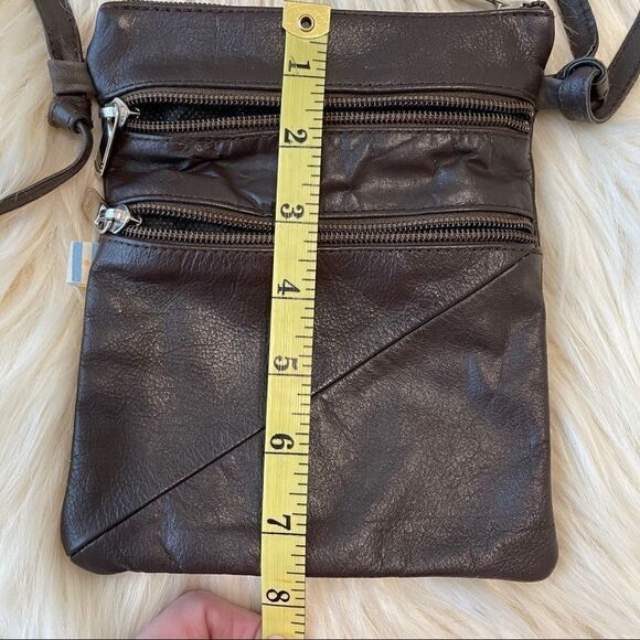 Handmade Argentinian‎ Leather Crossbody Bag, Brown - Picture 9 of 10